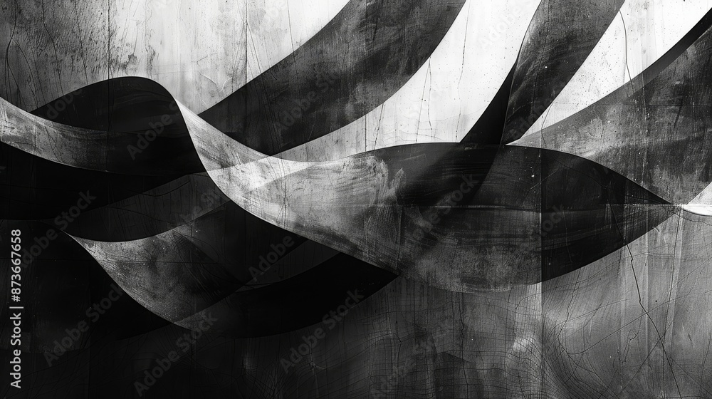 Minimalist design combines interlaced lines, rotating curves, and organic shaped textures, creating depth and dynamism through changes in light and shadow, evoking a sense of mystery and elegance. Minimalist design combines interlaced lines, rotating curves, and organic shaped textures, creating depth and dynamism through changes in light and shadow, evoking a sense of mystery and elegance.