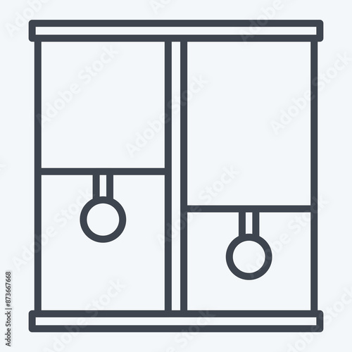 Icon Roller. related to Curtains symbol. line style. simple design editable. simple illustration