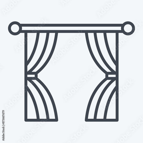 Icon Italian. related to Curtains symbol. line style. simple design editable. simple illustration