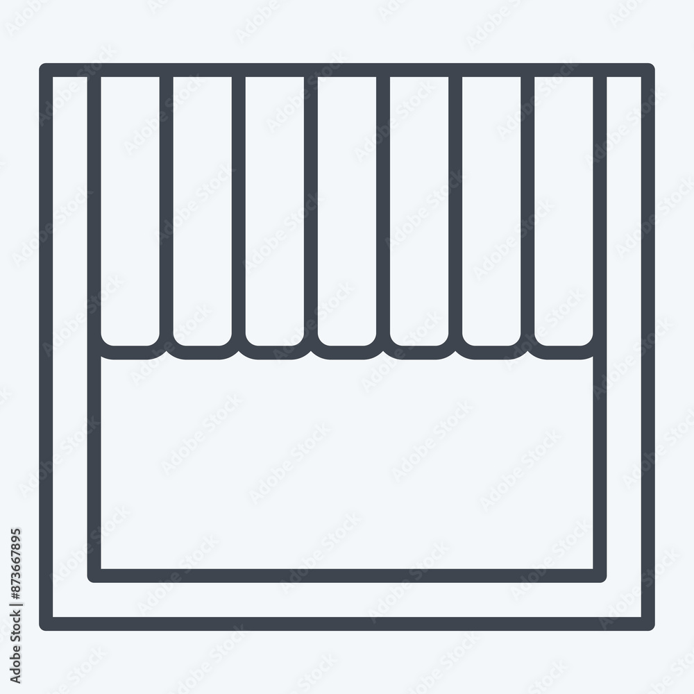 Icon Cafe Style. related to Curtains symbol. line style. simple design editable. simple illustration Icon Cafe Style. related to Curtains symbol. line style. simple design editable. simple illustration