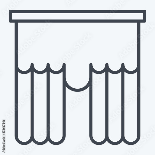 Icon Valances. related to Curtains symbol. line style. simple design editable. simple illustration