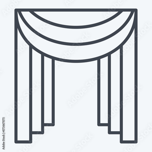 Icon Basic Swag. related to Curtains symbol. line style. simple design editable. simple illustration