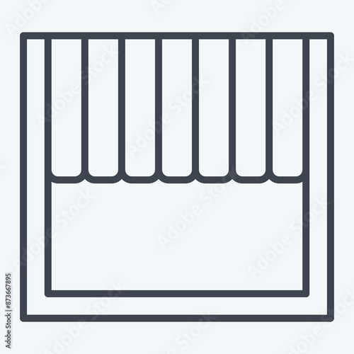 Icon Cafe Style. related to Curtains symbol. line style. simple design editable. simple illustration