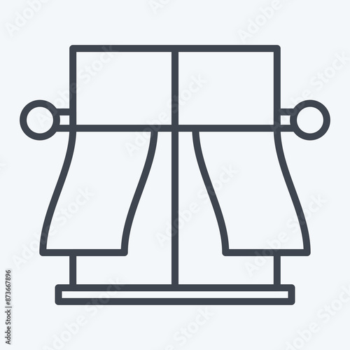 Icon Cafe Style 2. related to Curtains symbol. line style. simple design editable. simple illustration
