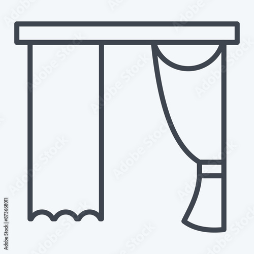 Icon Drapery. related to Curtains symbol. line style. simple design editable. simple illustration