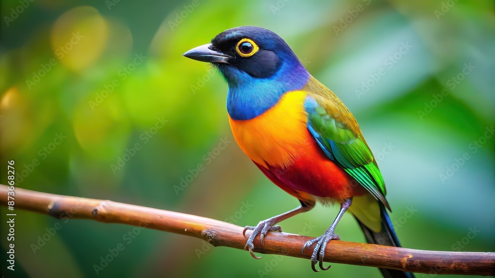Obraz premium Elegant and colorful bird in the Terpsiphone genus , Terpsiphone, bird, colorful, vibrant, wildlife, nature, exotic, plumage