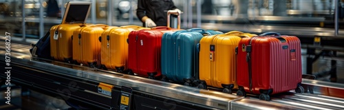 Luggage Conveyor Belt In An Airport Terminal