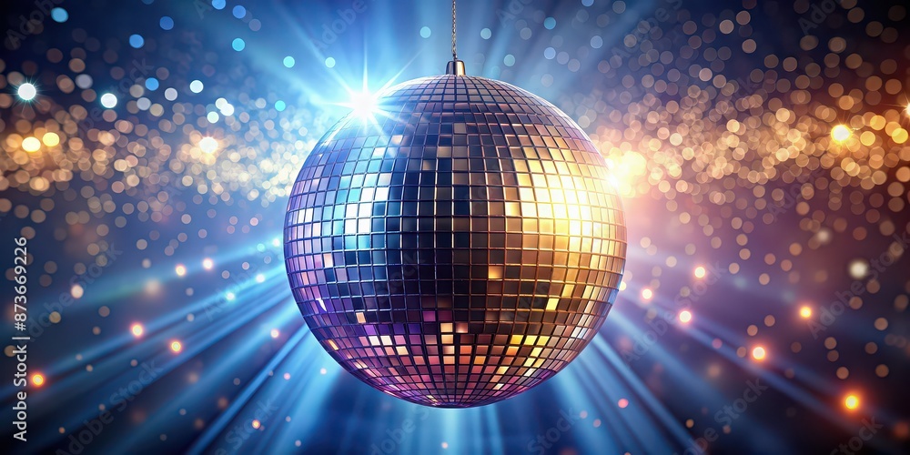 Fototapeta premium Glistening nuances disco ball , glittering, shimmering, reflections, sparkling, party, mirror ball, dance floor