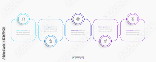 Vector Infographic label design template with icons and 5 options or steps. Can be used for process diagram, presentations, workflow layout, banner, flow chart, info graph.