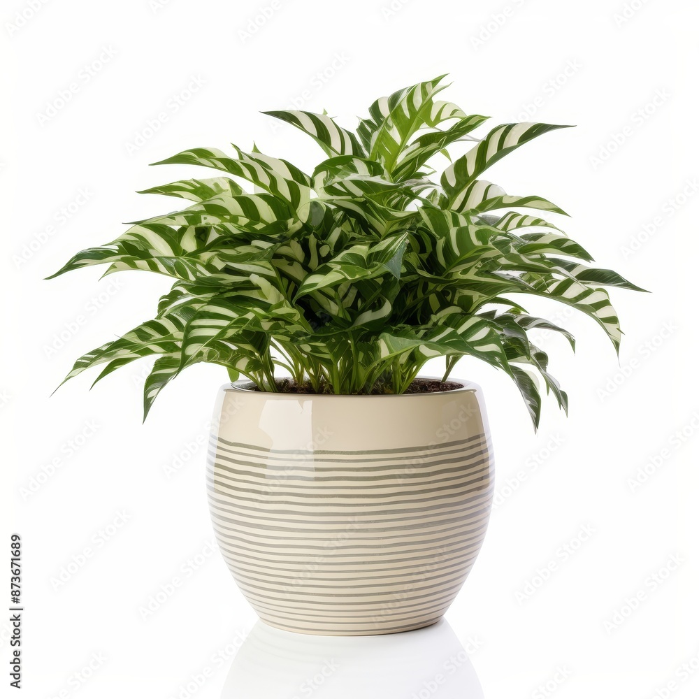 Potted Green Indoor Plants Isolated on White Background. Potted Green Indoor Plants Isolated on White Background.