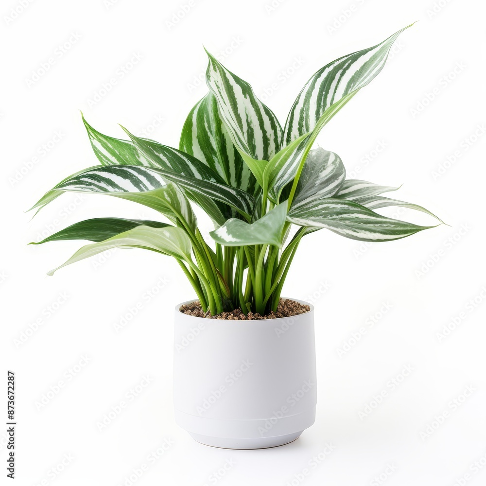 Potted Green Indoor Plants Isolated on White Background. Potted Green Indoor Plants Isolated on White Background.