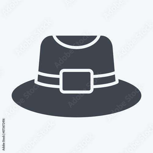 Icon Trilby. related to Hat symbol. glyph style. simple design editable. simple illustration