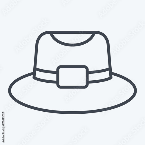 Icon Trilby. related to Hat symbol. line style. simple design editable. simple illustration