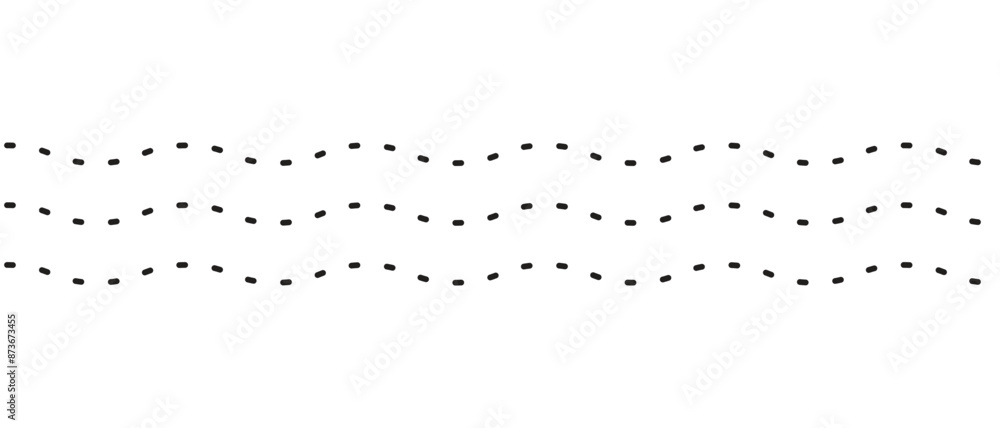 Wavy, waving, billowy, squiggle and squiggle lines. Distortion, deformation effect element. Curvy, squiggle parallel stripes. Oscillation, pulse warp effect element