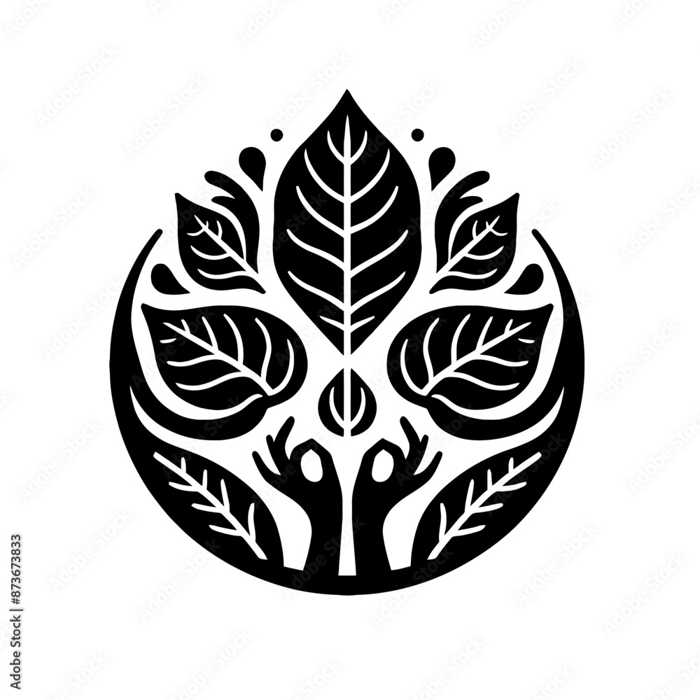 Fiddle plant, tree in decorative emblem ornament, Victorian, art deco, art nouveau, boho, bohemian, folk, flourish Fiddle plant, tree in decorative emblem ornament, Victorian, art deco, art nouveau, boho, bohemian, folk, flourish
