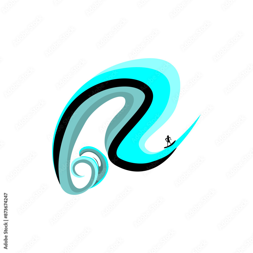 Vector ocean wave symbol. Cartoon style. Vector ocean wave symbol. Cartoon style.