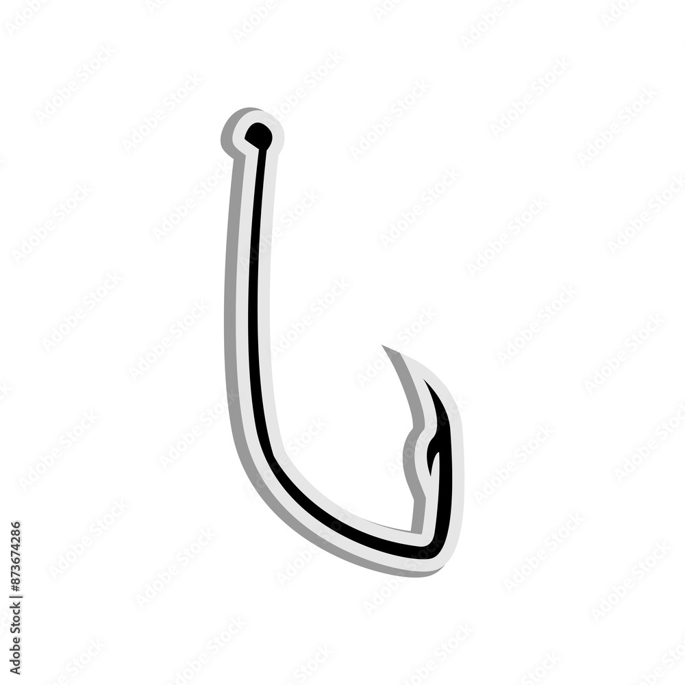 Hand drawn cartoon hook sticker Hand drawn cartoon hook sticker