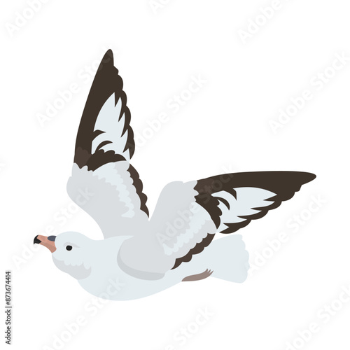 Tableau sur toile ギンフルマカモメ。フラットなベクターイラスト。
Southern fulmar