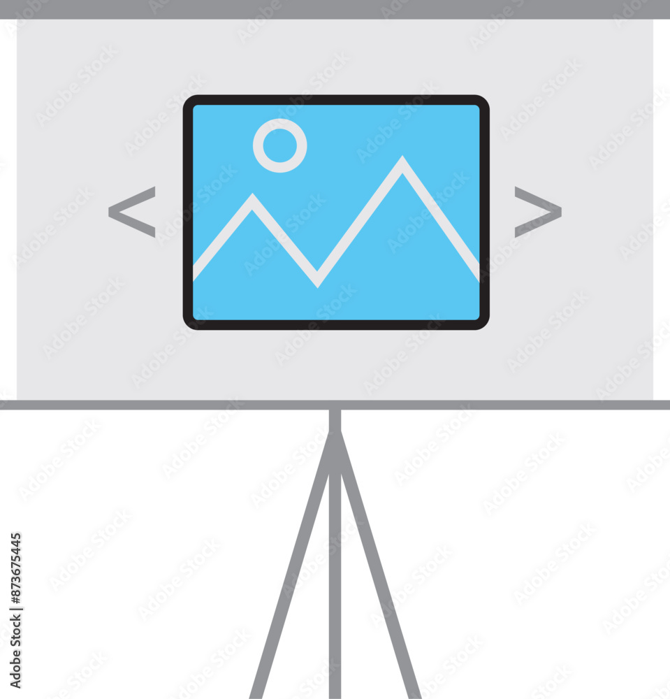 Slideshow, projector, presentation line vector icon for web site and mobile app Slideshow, projector, presentation line vector icon for web site and mobile app