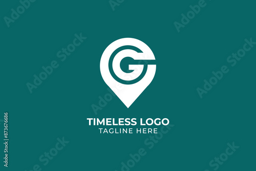 initial letter G gps tracker icon logo, letter G pinpoint location delivery logo, letter G 