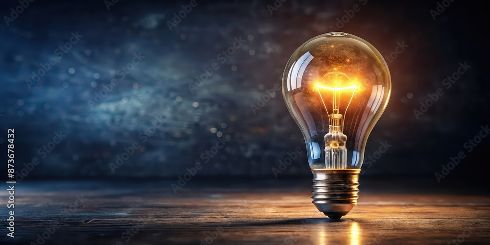 Glowing light bulb on a dark background, Illuminated, innovation, glowing, bright, electricity, idea, creativity, energy Glowing light bulb on a dark background, Illuminated, innovation, glowing, bright, electricity, idea, creativity, energy