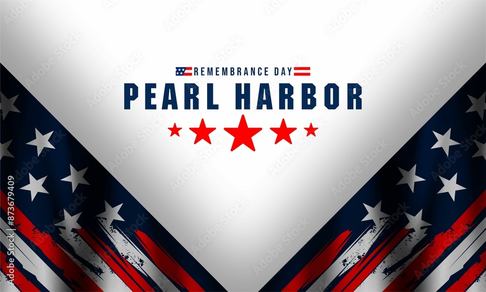 Pearl Harbor Remembrance Day poster with USA flag. Vector background . Pearl Harbor Remembrance Day poster with USA flag. Vector background .