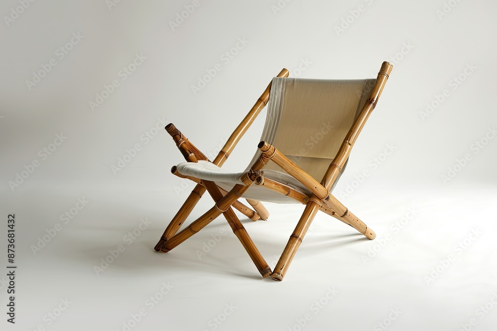 unique bamboo folding chair shiny on white background unique bamboo folding chair shiny on white background