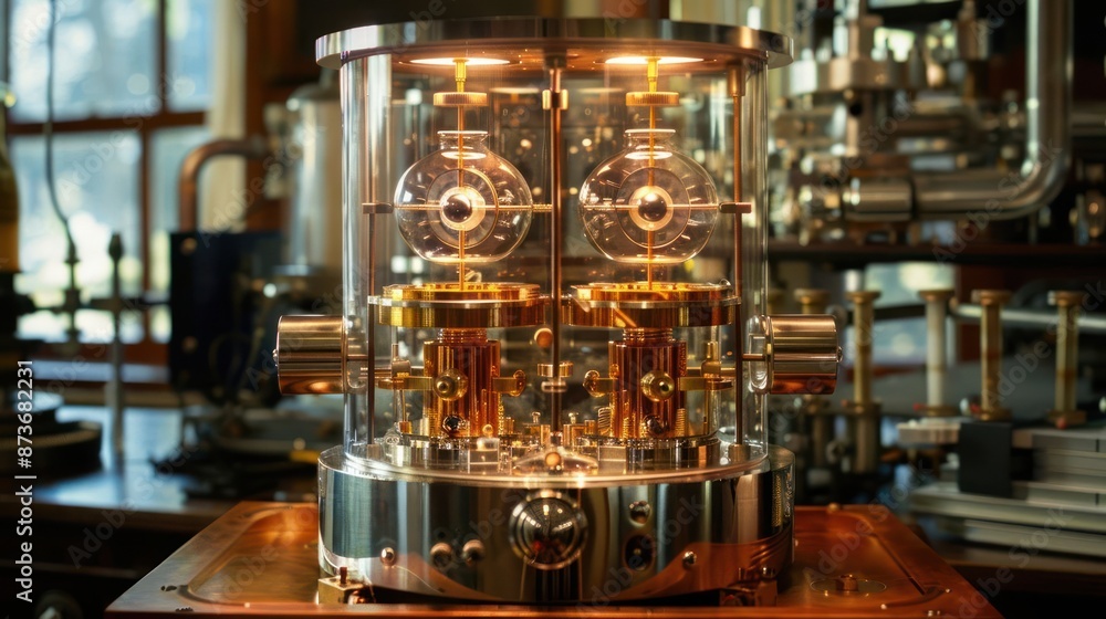 A clock with two faces is sitting on a table A clock with two faces is sitting on a table