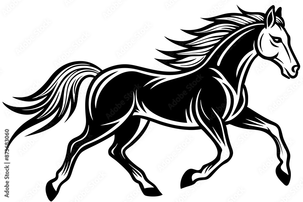 Running horse silhouette vector illustration Running horse silhouette vector illustration