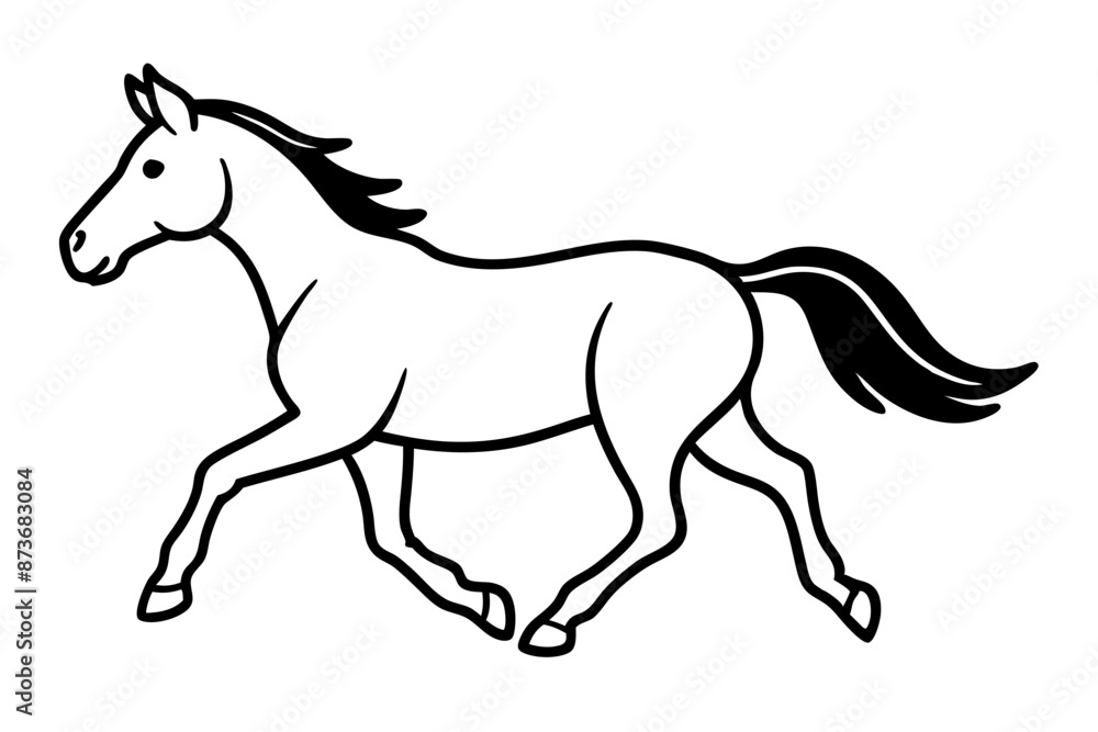 Running horse silhouette vector illustration Running horse silhouette vector illustration