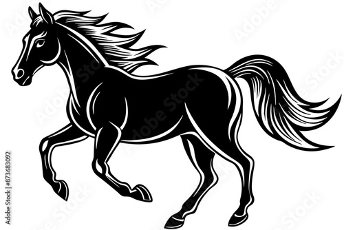 Running horse silhouette  vector illustration  © Sumondesigner_42