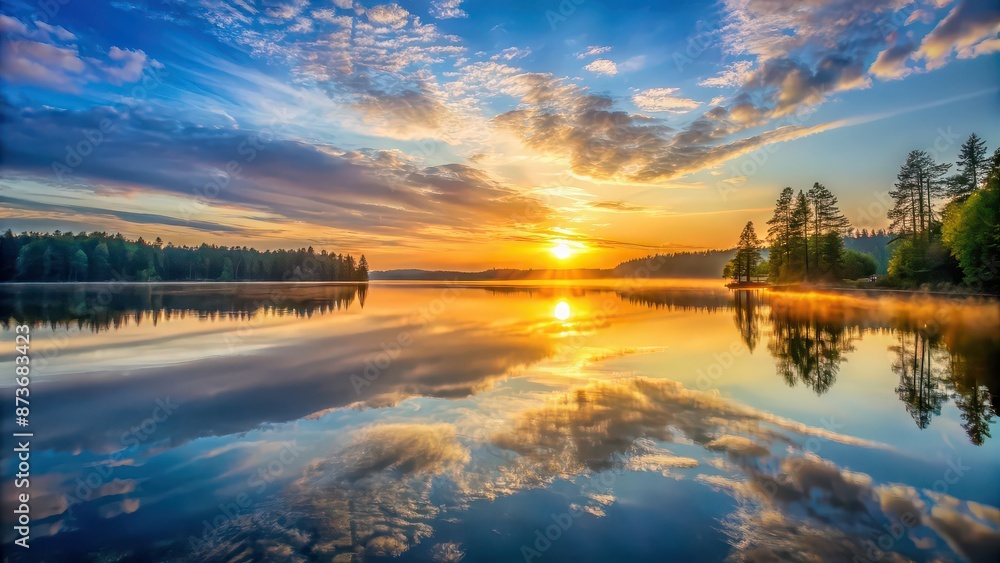 Morning Reflection at the lake with sunrise over the water, sunrise, reflection, lake, morning, tranquil, peaceful, nature Morning Reflection at the lake with sunrise over the water, sunrise, reflection, lake, morning, tranquil, peaceful, nature