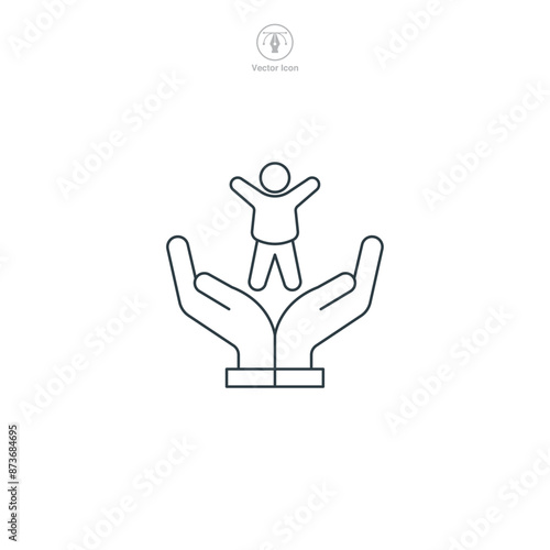 Child Custody Icon symbol vector illustration isolated on white background