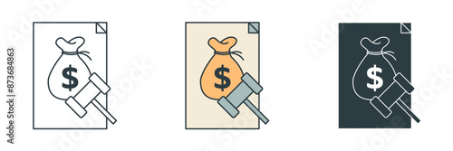 Tax Law Icon symbol vector illustration isolated on white background