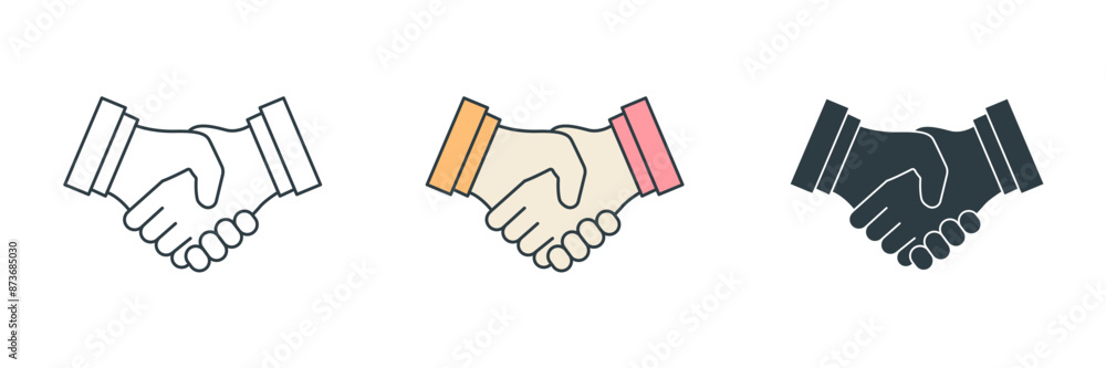 handshake Icon symbol vector illustration isolated on white background handshake Icon symbol vector illustration isolated on white background