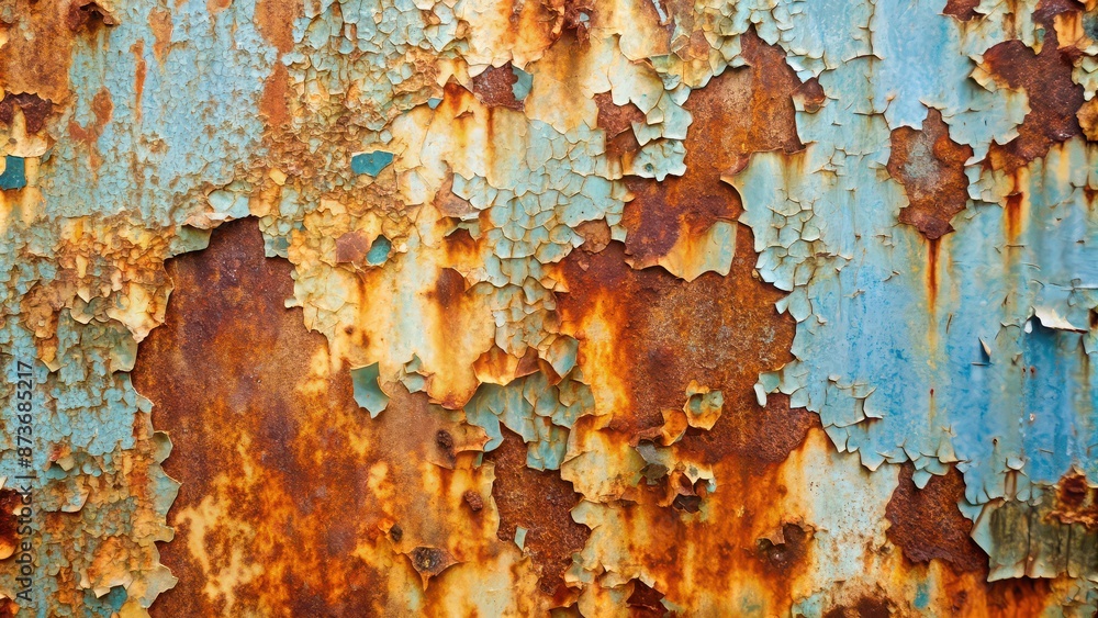 Rusted metal surface background with peeling paint , corroded, oxidized, decay, weathered, old, textured, grunge, industrial, vintage Rusted metal surface background with peeling paint , corroded, oxidized, decay, weathered, old, textured, grunge, industrial, vintage