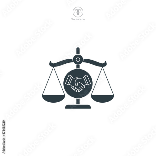 Arbitration Icon. Legal and Law theme symbol vector illustration isolated on white background