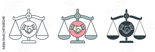 Arbitration Icon. Legal and Law theme symbol vector illustration isolated on white background
