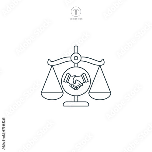 Arbitration Icon. Legal and Law theme symbol vector illustration isolated on white background