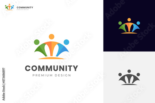 human Social Network Team Partners Friends logo icon design vector graphic human group illustration