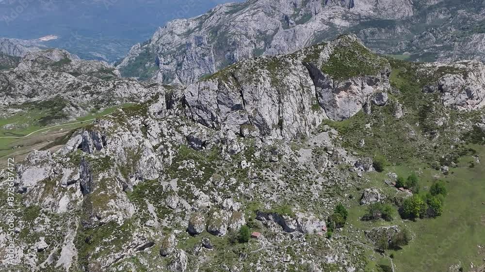 Ascending drone,aerial Picos de Europa Spain Ascending drone,aerial Picos de Europa Spain