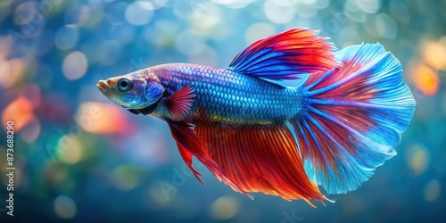 Beta fish swimming in an aquarium with crossfading colors , beta fish, aquarium, swimming, colorful, vibrant, aquatic photo
