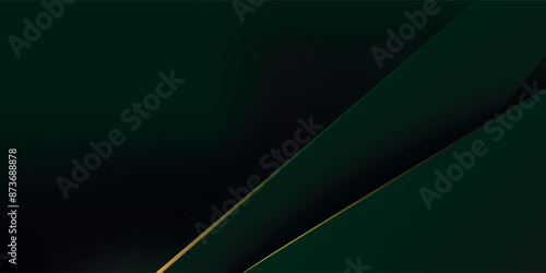 Abstract futuristic dark green background template vector with overlapping shadows and lights. vector
