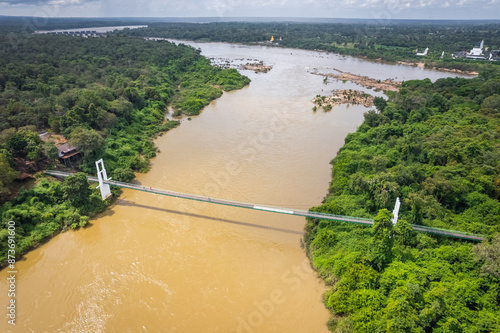 Aerial view of Mun River at Kaeng Tana National Park, Ubon Ratchathani, Thailand photo