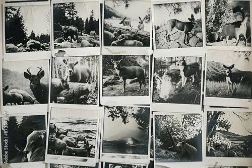 Polaroid Collage of Black and White Animal Photos