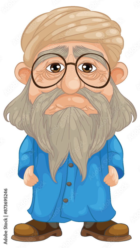 Elderly man with glasses and a long beard Elderly man with glasses and a long beard