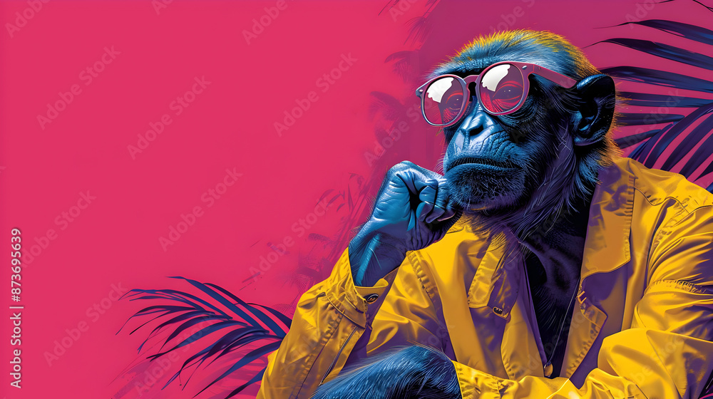 Cool Monkey in Sunglasses Illustration Cool Monkey in Sunglasses Illustration