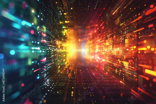 Wallpaper Mural A colorful explosion of light and color with a red and blue center Torontodigital.ca