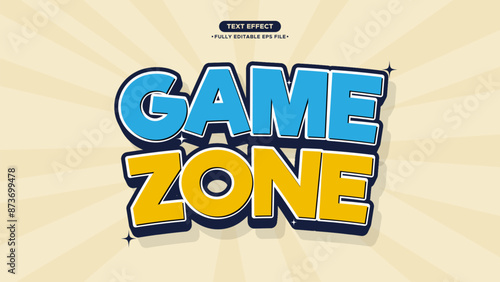 Game Zone 3D Style Vector Text Effect for Movie, Game, and Title 