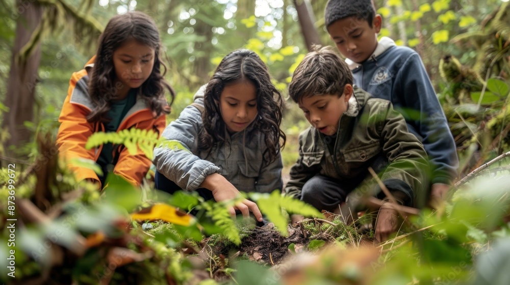 An informational poster promotes the Leave No Trace principle teaching students how to minimize their impact on the environment while exploring the forest.. An informational poster promotes the Leave No Trace principle teaching students how to minimize their impact on the environment while exploring the forest..